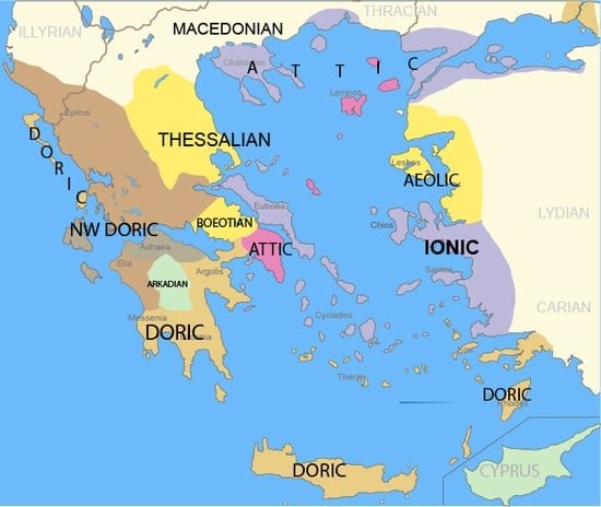 Map of ancient Greek dialects