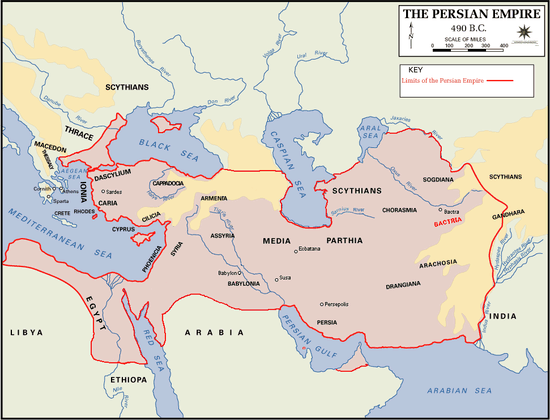 The Persian Empire in 490BC