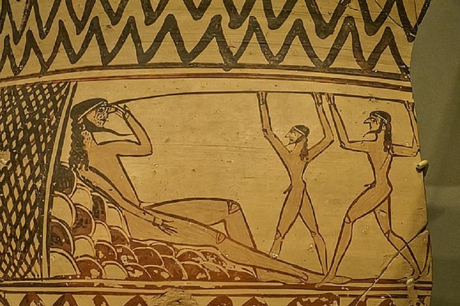 Odysseus-stabbing-the-giant-Polyphemusin-his-only-eye