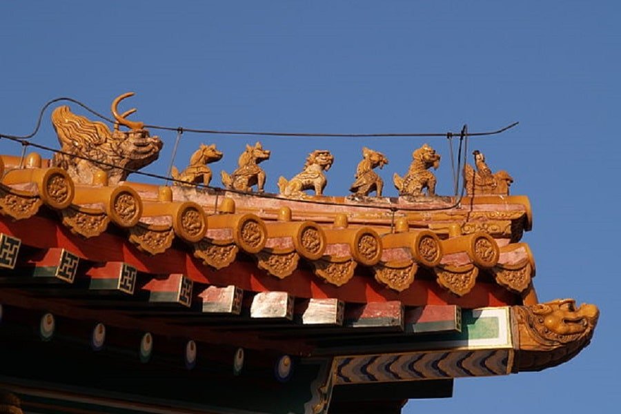 ridge beasts in the Forbidden City of Beijing
