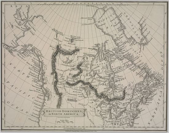Map of British territory in North America