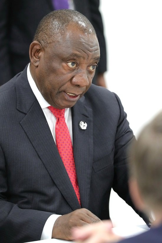 A picture of South African president Cyril Ramaphosa